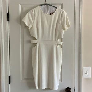 White cut out bidy con dress